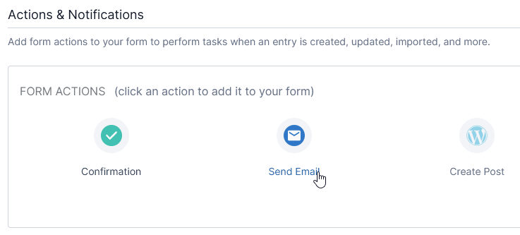 Formidable Forms email action editing interface