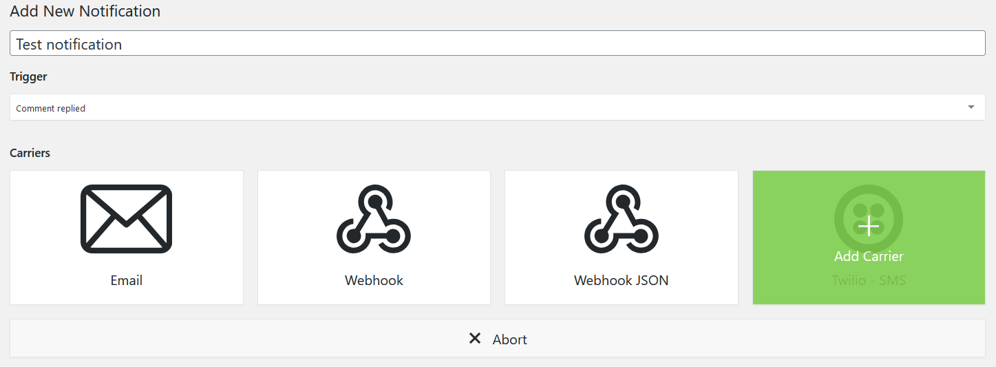 Notification Setup